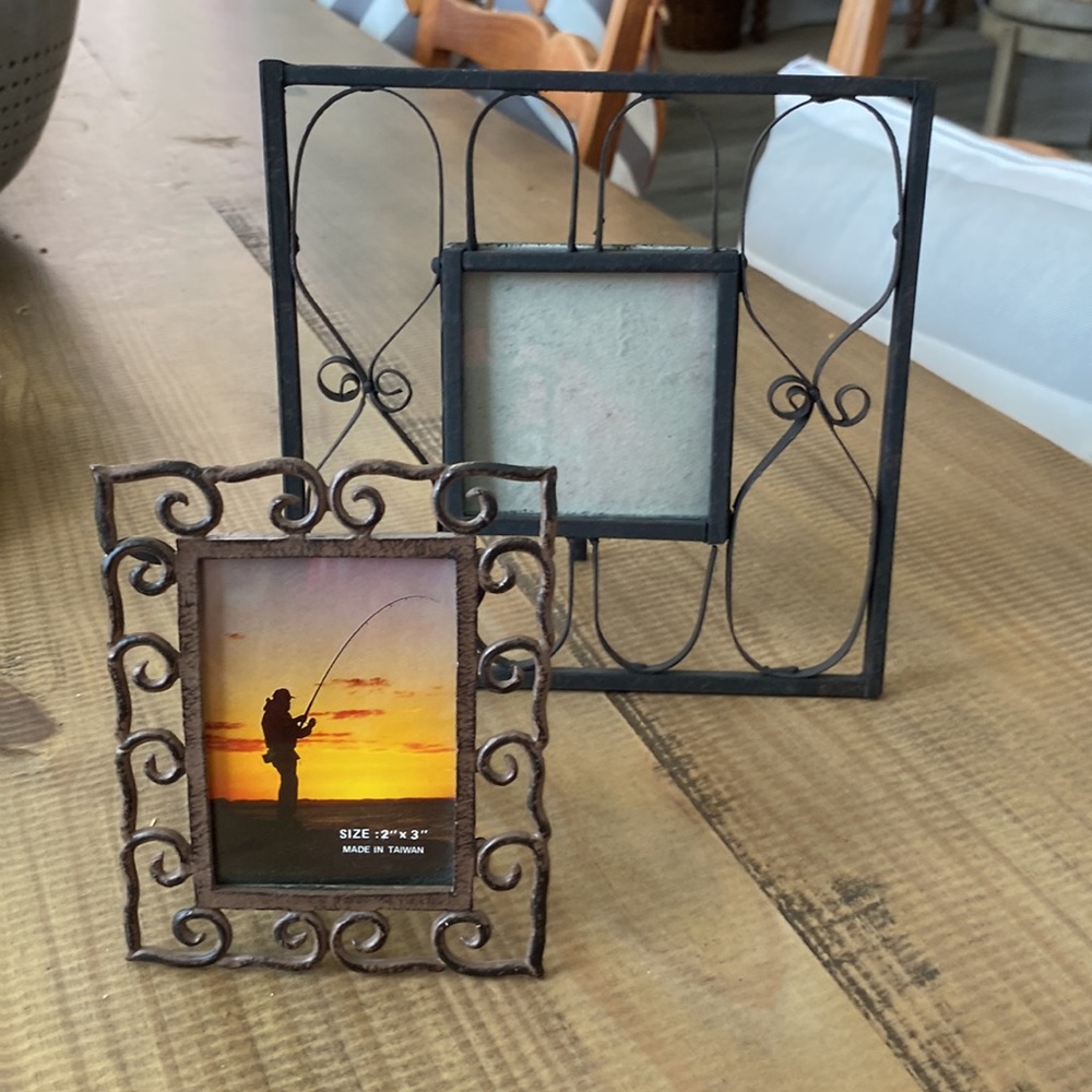 SET OF TWO Scrolled Iron Picture Frames